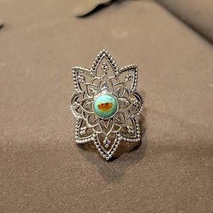 Sterling Silver Starburst Turquoise Ring